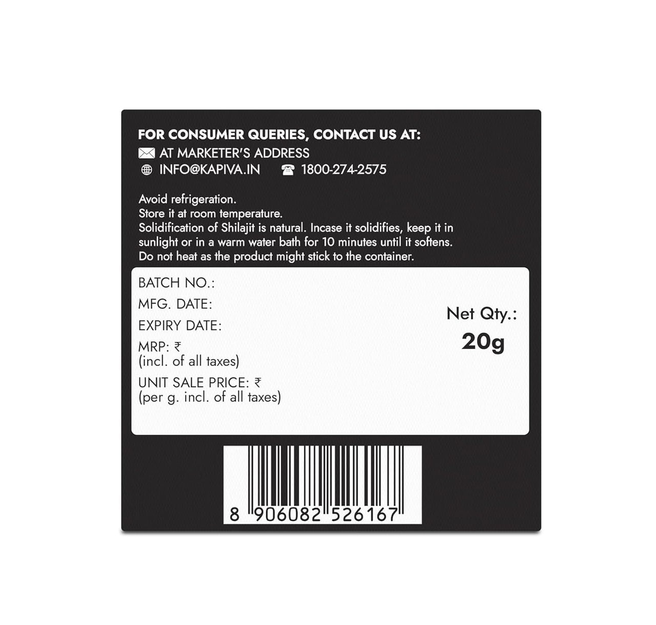 Kapiva Original Himalayan Shilajit/Shilajeet Resin 20g | 250mg/Serving | Energy, Endurance & Vitality | 80 Servings | 100% Ayurvedic Shilajit/Shilajeet