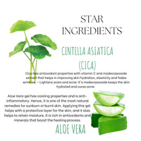 EcoBerry Centella Asiatica (CICA) Soothing Gel Cream | Acne Prone, Sensitive Skin, Moisturizer, Organic, Non Comedogenic, Paraben Free, Chemical Free, Cruelty Free, Mineral Oil Free, Preservative Free, Vegan