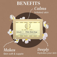 Khadi Natural Herbal Musk Soap (White)| Luxurious Herbal Soap for Silky Smooth Skin| Enriched with Natural Ingredients| Ideal for Daily Use| Pack of 3 (125 * 3, 375gm)
