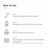 DERMATOUCH Bye Bye Pigmentation Face Wash || Anti Pigmentation for Women/Men with Niacinamide, Kojic Acid, & Glutathione - 150gx150g