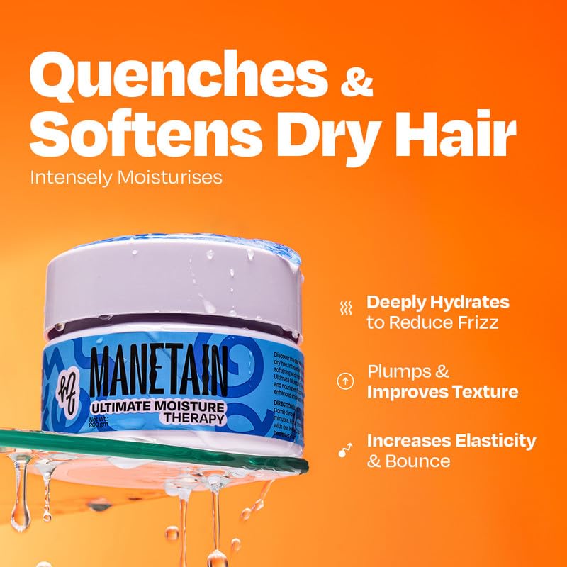 MANETAIN Ultimate Moisture Therapy - 200gm | Deep Conditioning for Dry, Frizzy, Thirsty Hair | Hydrating Formula with Algae Oil, Avocado Butter, and Hyaluronic Acid | Sulphate, Paraben, Silicone-Free | Curl Definition & Frizz Control