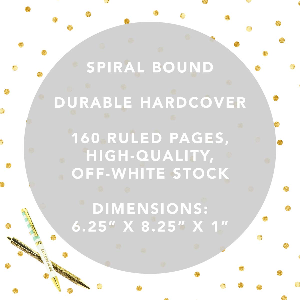 Graphique Hardbound Journal, Caitlin Wilson Floral Design – 160 Ruled Pages, "Take Notes" Quote Embellished in Gold Foil on the Cover, 6.25" x 8.25" x 1" – For Taking Notes, Lists and More