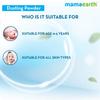 Mamaearth Dusting Power For Babies - 300 g | Infused with Organic Oatmeal and Arrowroot Powder | Calms and Relaxes Skin, Prevents Diaper Rash, Dermatologically Tested, Free From Talc and Parabens