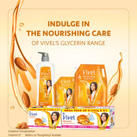 Vivel Glycerin Bathing Bar Soap for Soft Moisturized Skin with Pure Almond Oil & Vitamin E, Special Pack 125gx3 (Pack of 3)