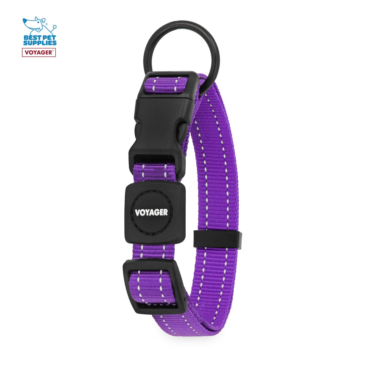 Voyager Reflective Dog Leash Collar Set with Neoprene Handle Supports Small, Medium, and Large Breed Puppies, Cute and Heavy Duty for Walking, Running, and Training - Purple, M Leash Collar Set (Purple) Leash Collar Set (3/4")