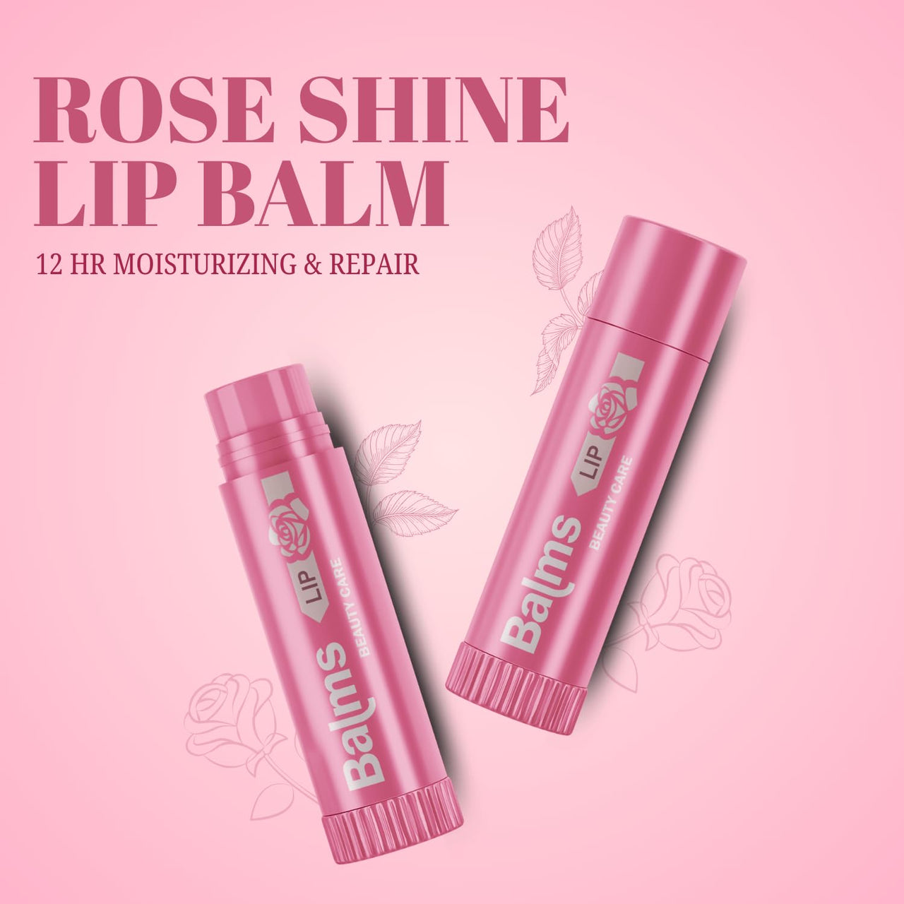 Lakyou Beauty Strawberry Shine Lip Balm | 12 HR Moisturizing & Repair | 99% Natural | Hydrating & Nourishing Lip Care | 3g