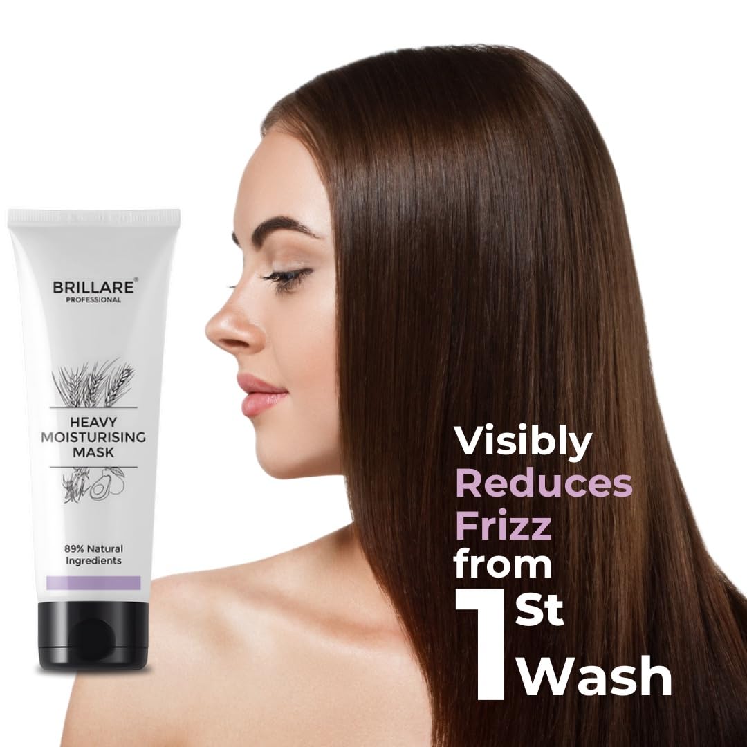 Brillare Professional Heavy Moisturising Mask | Repairs Dry & Damaged Hair | Combats Frizz & Scalp Dryness | Makes hair Smooth & Manageable | For Men & Women (125 g)