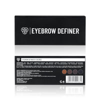 PAC Eyebrow Definer Palette (4 colors) | Comes with 2-in-1 Angled & Spoolie Brush | Fine Buildable Powder Formula | Long Wearing & Blendable Shades | 4G