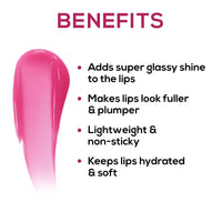 RENEE Hot Lips -Pink Lip Gloss | High-Glossy Shine | Enriched with Vitamin E | Lightweight | Non Sticky | Hydrating Formula | 4.5ml