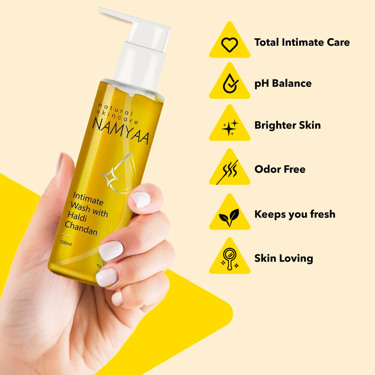 Namyaa Haldi Chandan Intimate Hygiene Wash | With Germ and Odour Protection | pH Balanced 100g