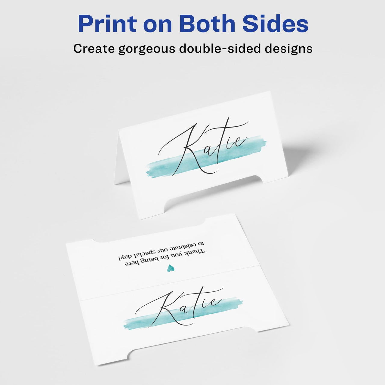 Avery Printable Arched Tent Cards with Sure Feed Technology, 2-1/16" x 3-3/4", White, 100 Blank Place Cards for Laser or Inkjet Printers (35700)