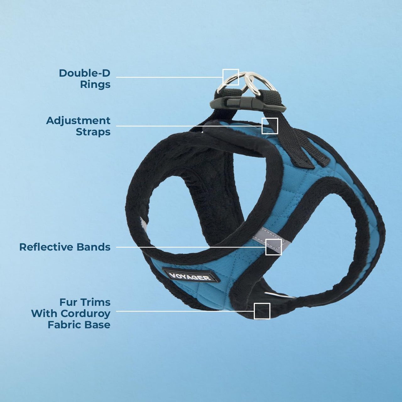 Voyager Step-In Plush Dog Harness  Soft Plush, Step In Vest Harness for Small and Medium Dogs by Best Pet Supplies - Harness (Turquoise Plush), L (Chest: 18 - 20.5")