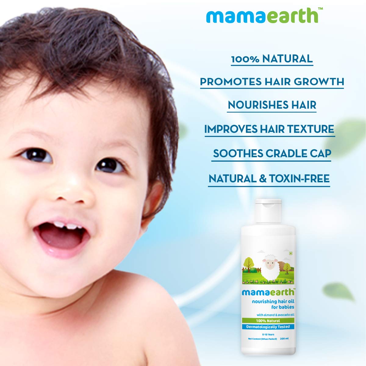 Mamaearth Bathing Bar For Babies - Pack Of 4&Mamaearth Nourishing Baby Hair Oil, With Almond & Avocado Oil - 200 Ml