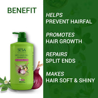 SESA Ayurvedic Anti Hairfall Shampoo For Dry And Frizzy Hair Reduces Hairfall Made With 6 Ayurvedic Herbs Paraben Free Shampoo - 1 L