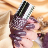 DeBelle Gel Glossy Finish Nail Polish Plum Toffee (Plum Maroon), Enriched With Natural Seaweed Extract, Cruelty Free, Toxic Free - 8 Ml
