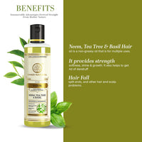 Khadi Natural Neem, Teatree and Basil Herbal Hair Oil, Paraben Mineral Oil Free| Unique non-greasy hair formula| Boosts hair growth and overall hair health| Suitable for All Hair Types| 210ml