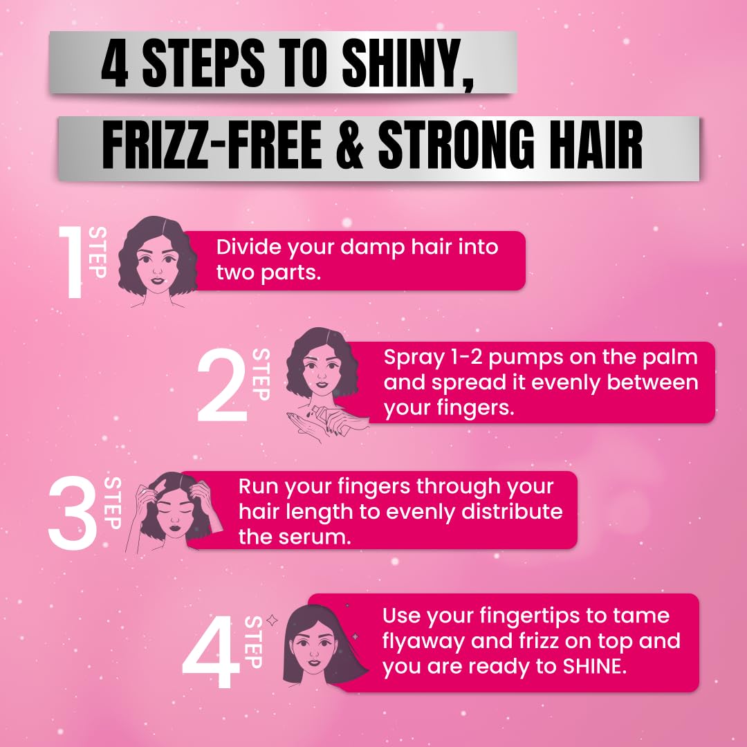 SESA Pro Shine Hair Serum For Women 2X Shine 48 hours Frizz Free For Dry Rough Hair, Smooth And Shiny With Omega 3 & Avocado, 100 ml