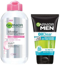 Garnier Skin Naturals Micellar Cleansing Water, 125Ml+ Men Oil Clear Deep Cleansing Facewash, 100G