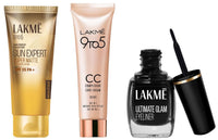 LAKMÉ Pond's Light Moisturizer & Lakme 9 To 5 Cc Cream Mini, 01 - Beige, 9 G & Lakme Insta Eye Liner 9Ml, Black Semi Matte Eyeliner