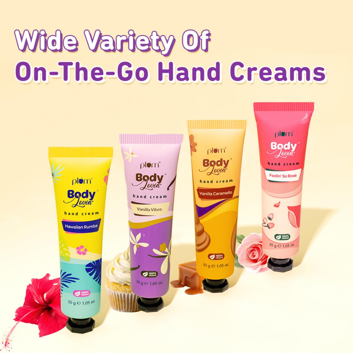 Plum BodyLovin' Vanilla Vibes Hand Cream | Ultra Moisturizing With Shea Butter | Non-Greasy & Lightweight | Irresistible Warm Vanilla Fragrance | Travel Friendly | 30g
