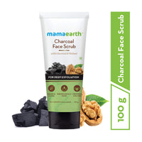 Mamaearth Charcoal Face Scrub for Oily and Normal skin, with Charcoal and Walnut for Deep Exfoliation - 100g