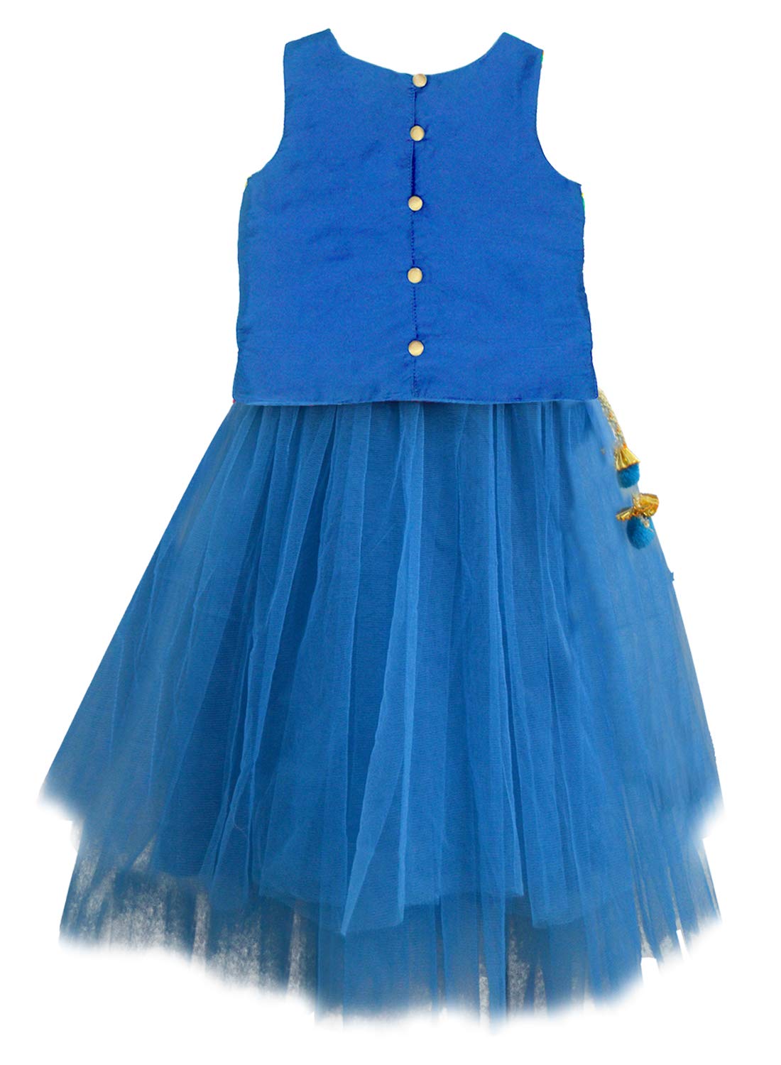 A.T.U.N Girls Lehenga Choli Multi-Turquoise