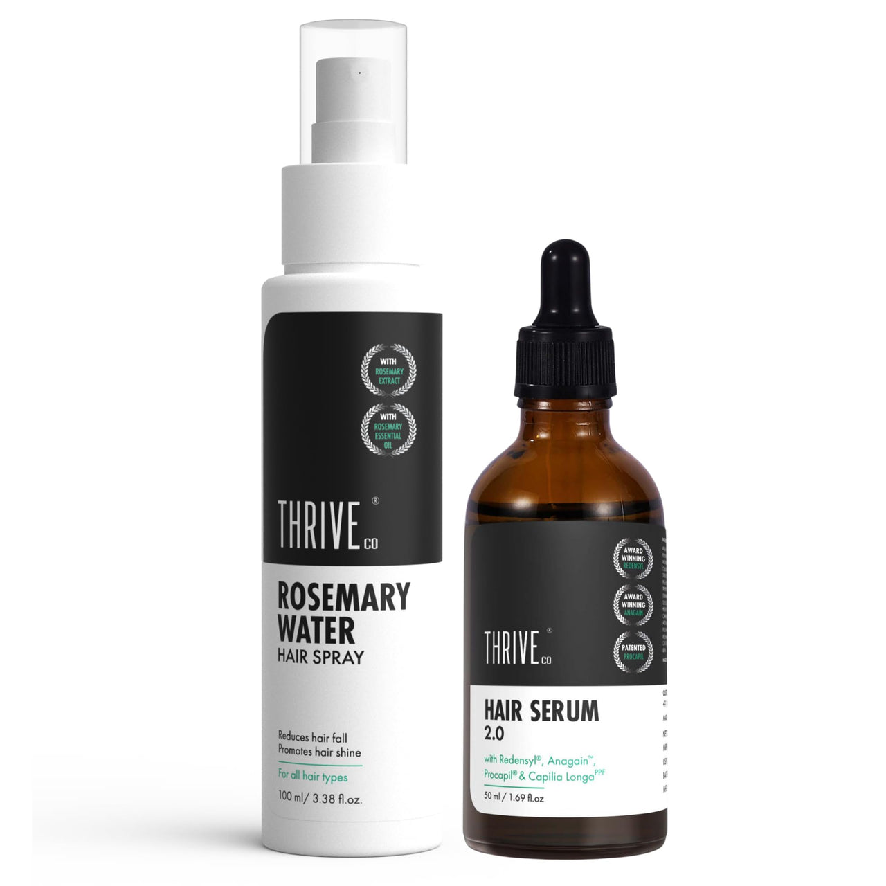 ThriveCo Hair Nourishment Duo: Rosemary Water Hair Spray (100ml) & Hair Growth Serum (50ml)