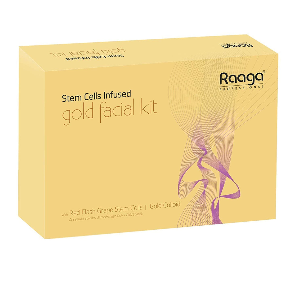 Raaga Professional Stem Cells Infused Gold 6 Step Facial Kit | Gold Colloid, Red Flesh Grape Stem Cells | Combats Pigmentation | All Skin Types (61 gm)