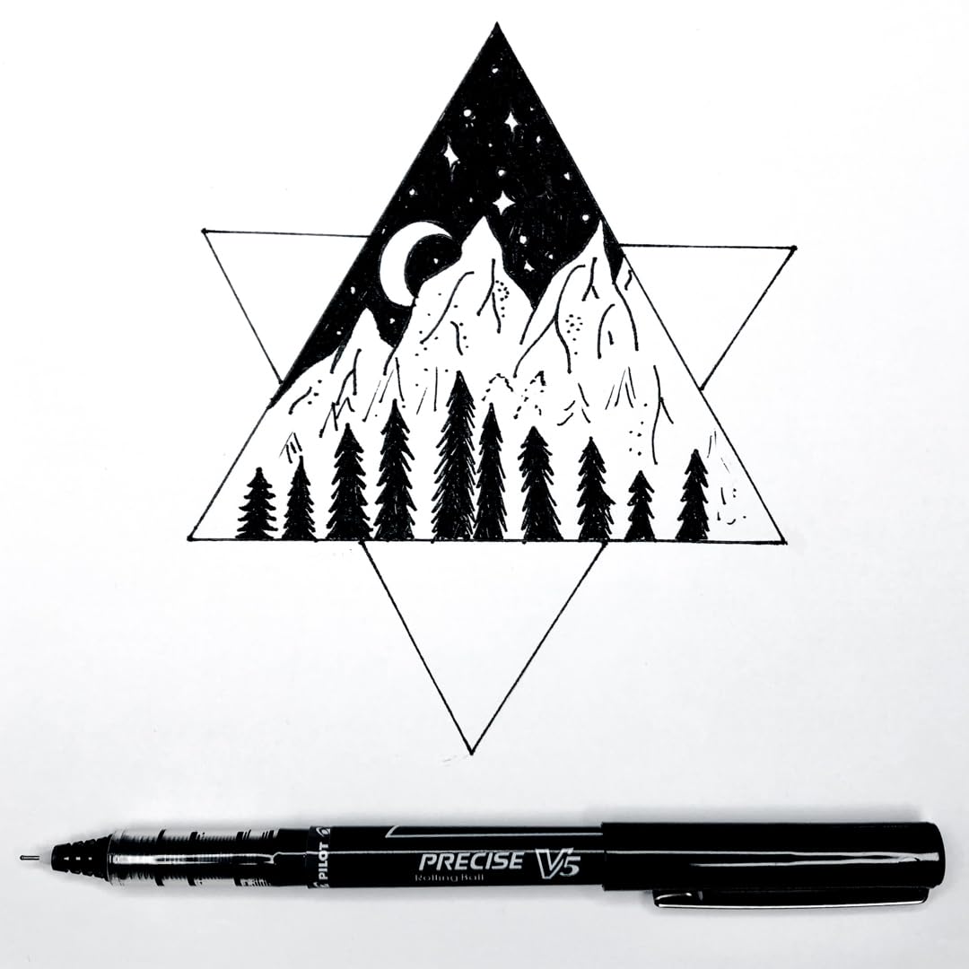 Pilot, Precise V5, Capped Liquid Ink Rolling Ball Pens, Extra Fine Point 0.5 mm, Black, Pack of 12