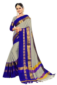 PAREVDEE Women's  Dobby Cotton Saree With Blouse Piece
