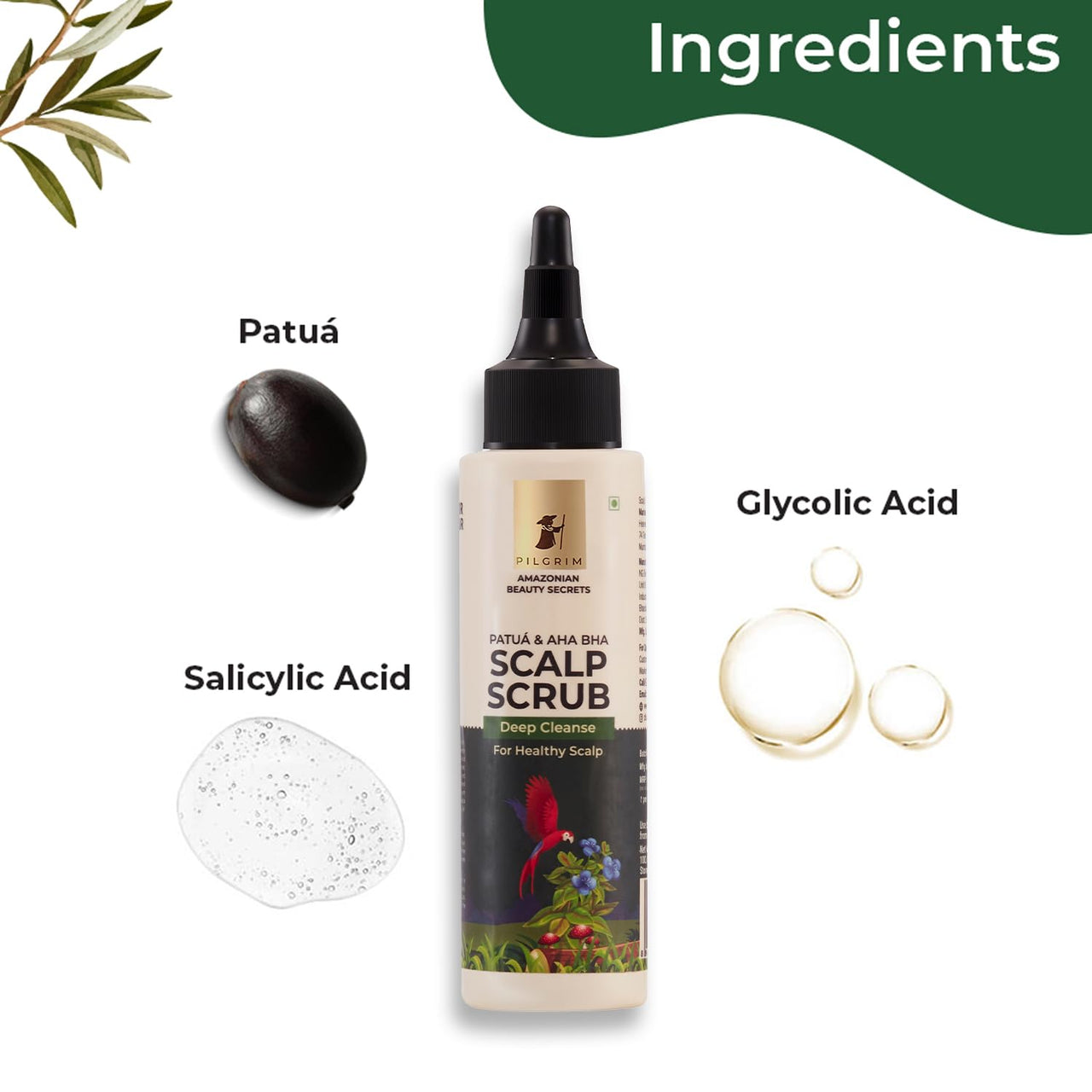 Pilgrim Amazonian Patuá & Aha Bha SCALP SCRUB for women & men | Deep cleanse for healthy scalp | Gentle Exfoliating Scrub To Prevent Product Build-up | Silicon free | 100 ml