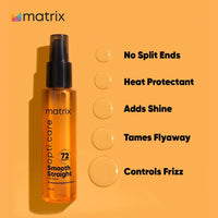 MATRIX Opti.Care Smooth Straight Professional Serum for Frizzy, Unmanageable Hair | 96Hr Frizz Control* | Used by 1 Lakh Hairstylists | with Shea Butter, 100ml