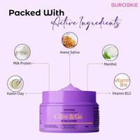 Suroskie Glow & Go De-Tan Clay Mask | Kaolin Clay & Kojic Extract | Removes Tan, Dark Spots & Blackheads | Deep Cleansing & Brightening Face Pack For Glowing Skin | All Skin Types | Men & Women 50G