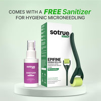 Sotrue Epifine Derma Roller 0.5mm with Sanitizer | 540 Medical Grade Stainless Steel Needles | Derma Roller for Hair Growth & Thickening, Repair Damages and Activates Hair Follicles (Green)