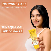 Jovees Herbal Sun Aqua Gel SPF 50 PA+++ | Lightweight, Water-Like Texture | 1% Hyaluronic Acid | Non-Greasy, No White Cast | Perfect for Oily & Combination Skin 30g