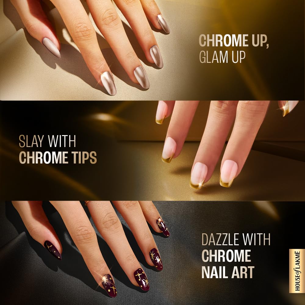 Lakmé Ultimate Glam Chrome Metallic Finish Nail Color - Turquiose - CH9, 6 ml