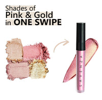 Lavenza Liquid Eyeshadow Dual Shade (Pink & Metallic Gold) in One Swipe| Clean, Silicone & Talc Free| Mess-Free, Long-Lasting, Smudge-Proof, Pro-Like Finish in Seconds| Safe for Sensitive Skin|3.5 ml