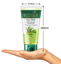 Biotique Bio Kelp Protein Shampoo for Falling Hair Intensive Hair Regrowth Treatment, 340ml & Biotique Tea Tree Skin Clearing Normal to Oily Skin Face Wash, 150 ml