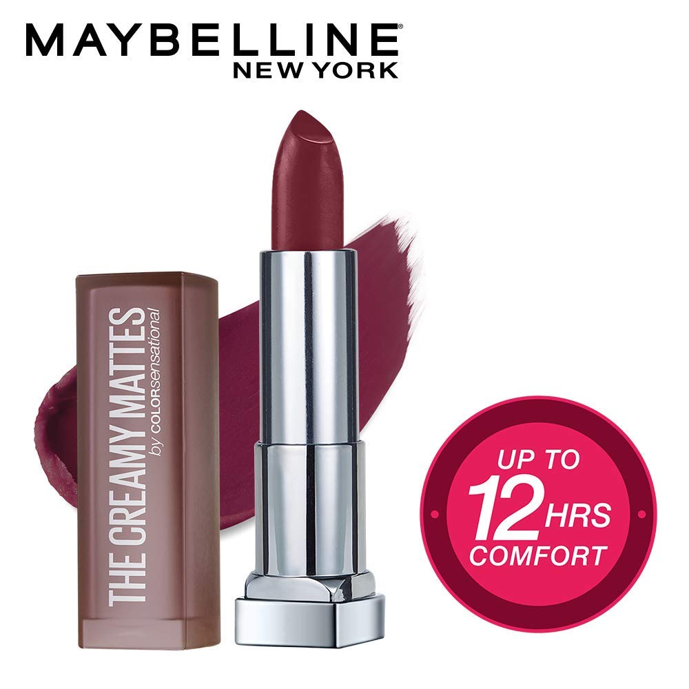 Maybelline New York Color Sensational Loaded Bold Lipstick, Midnight Date, 3.9g and Maybelline New York Color Sensational Creamy Matte Lipstick, 696 Burgundy Blush, 3.9g