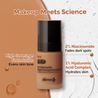 The Derma Co 2% Niacinamide High Coverage Matte Foundation With 1% Hyaluronic Acid & Spf 40 Pa+++ For 12 Hour Long Stay & Oil Control - 06 Beige, All