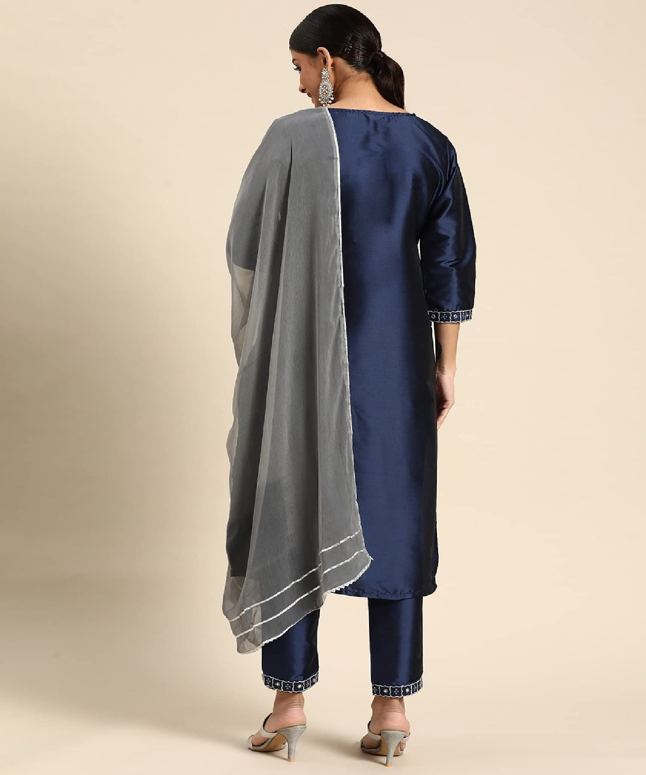 LookMark Womens Art Silk Kurta and Pant Set with Dupatta