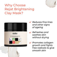 Vedix Customized Face Pack - Rejat Brightening Clay Mask For Tanned Skin With Masoor + Peppermint + Kaolin