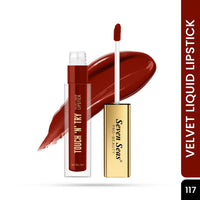 Seven Seas Touch N Try Velvet Liquid Lipstick | Matte Finish | One Swipe Application | Non Transfer | Water Proof | Liquid Lipstick for Women | Long Lasting Stay Up to 8 Hours (17, 4ML)