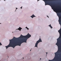 100Pcs Natural Crystal Beads Stone Gemstone Round Loose Energy Healing Beads with Free Crystal Stretch Cord for Jewelry Making (Rose Quartz, 6MM) Rose Quartz