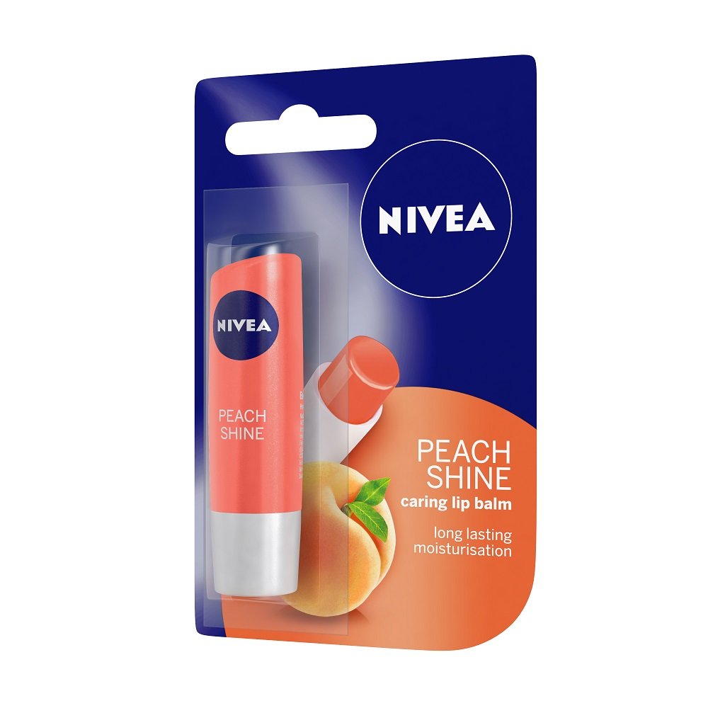 NIVEA Lip Balm, Soft Rose, 4.8g And NIVEA Lip Balm, Fruity Peach Shine, 4.8g