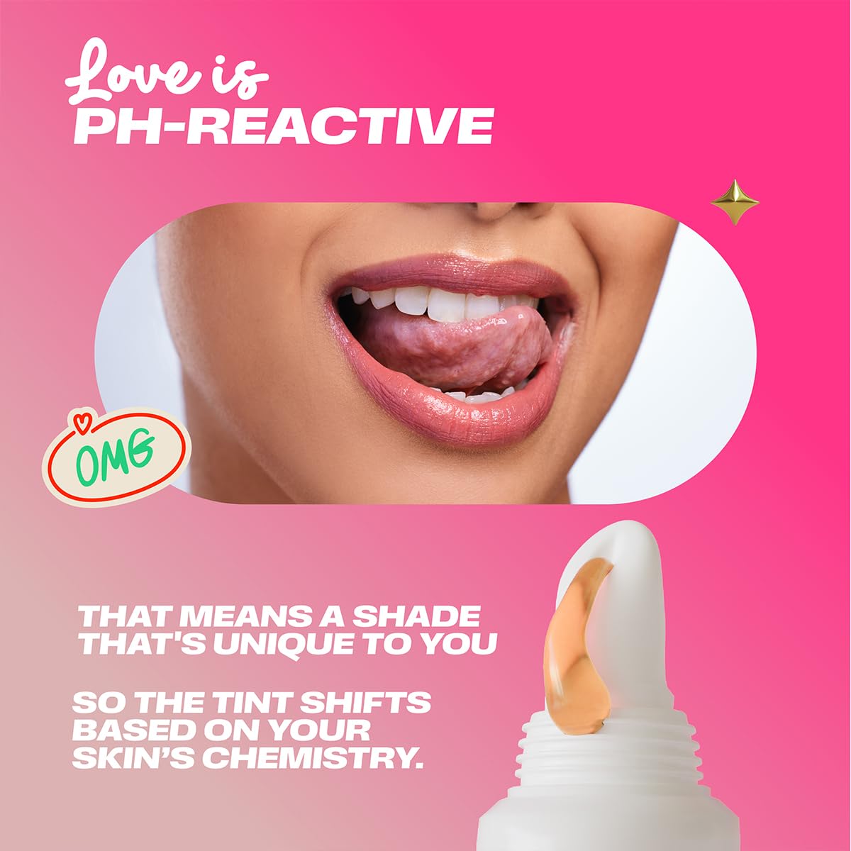 Sammmm LOVE Moisturizing Lip Tint Oil - pH Reactive Lip Stain & Tint, Glossy Pink Finish, with Olive Oil & Vitamin E - 0.35 oz