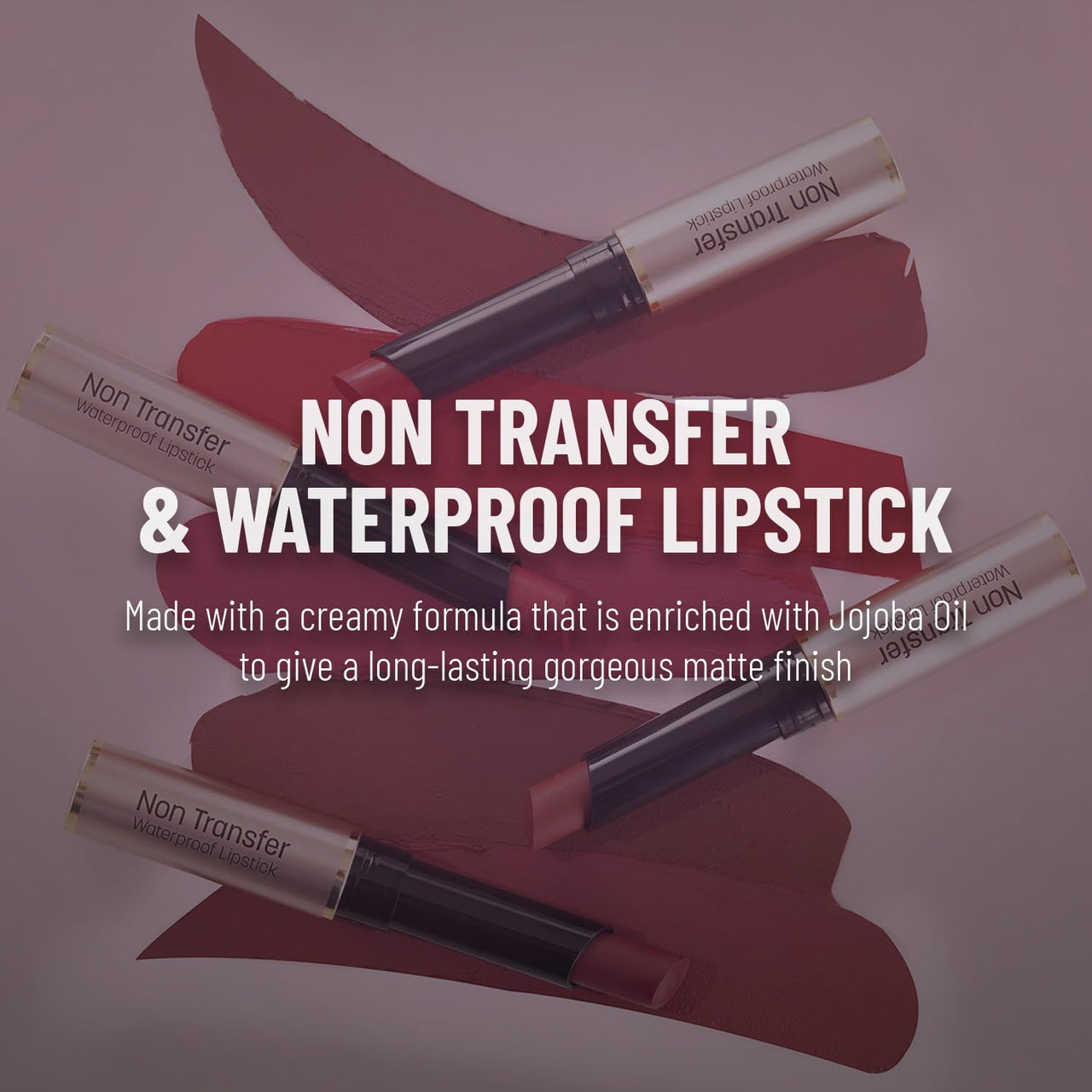 Swiss Beauty Non-Transfer Waterproof Lipstick with Jojoba Seed Oil | Matte Finish | Long-Lasting | Highly Pigmented | Shade- Russian Red, 3gm
