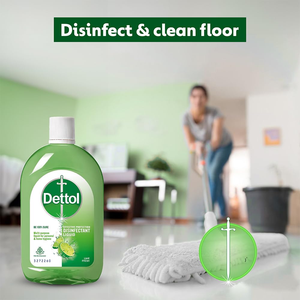 Dettol Liquid Disinfectant for Floor Cleaner, Surface Disinfection, Personal Hygiene (Lime Fresh, 550ml)