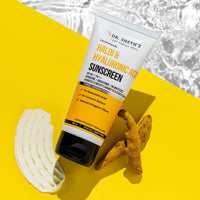 Dr. Sheth's Haldi & Hyaluronic Acid Sunscreen with 1% Hyaluronic Acid | Spf 50+ Pa+++ | Protects Against UVA/B & Blue Light | Hydrating & Brightening | For Men & Women | For All Skin Type | 80 g