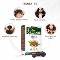 INDUS VALLEY Organic Amla Powder Indian Gooseberry, Shikakai Powder Acacia concinna, Reetha Powder Sapindus mukorossi and Bhringraj Powder Eclipta alba for, Hair and Skin Care (100x4 = 400g) - Green